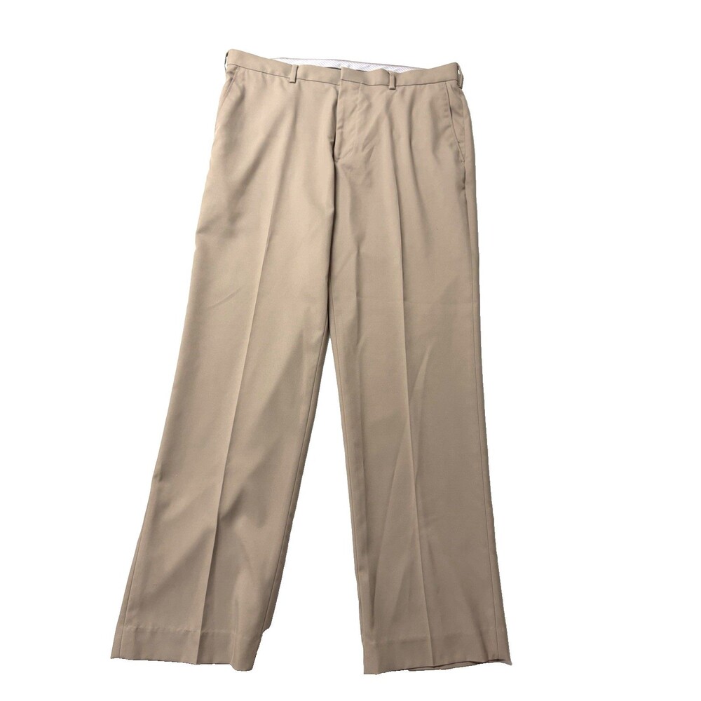 Grand Slam Men's 36X32 Flat Front Stretch Chino Pants Khaki Golf